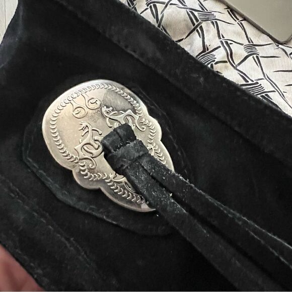 Thomas Wylde suede vest with metal skull accents, fringe authentic sz L vintage - Picture 11 of 16